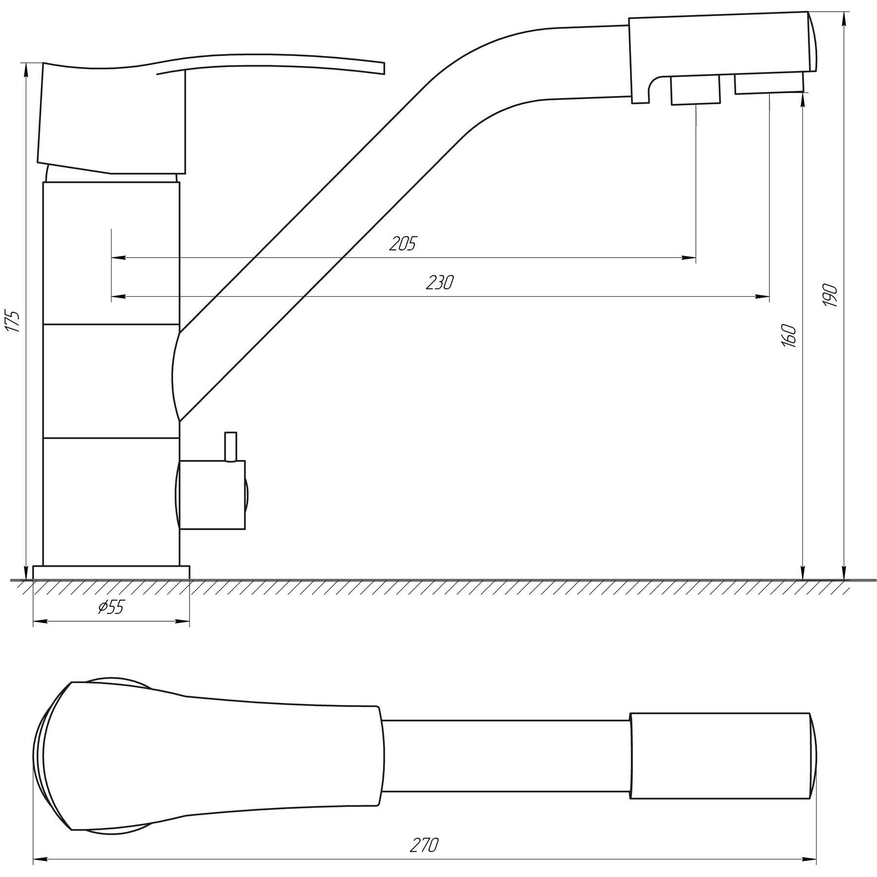 Змішувач для кухні під осмос Globus Lux LAZER GLQU-0555 - Image 2