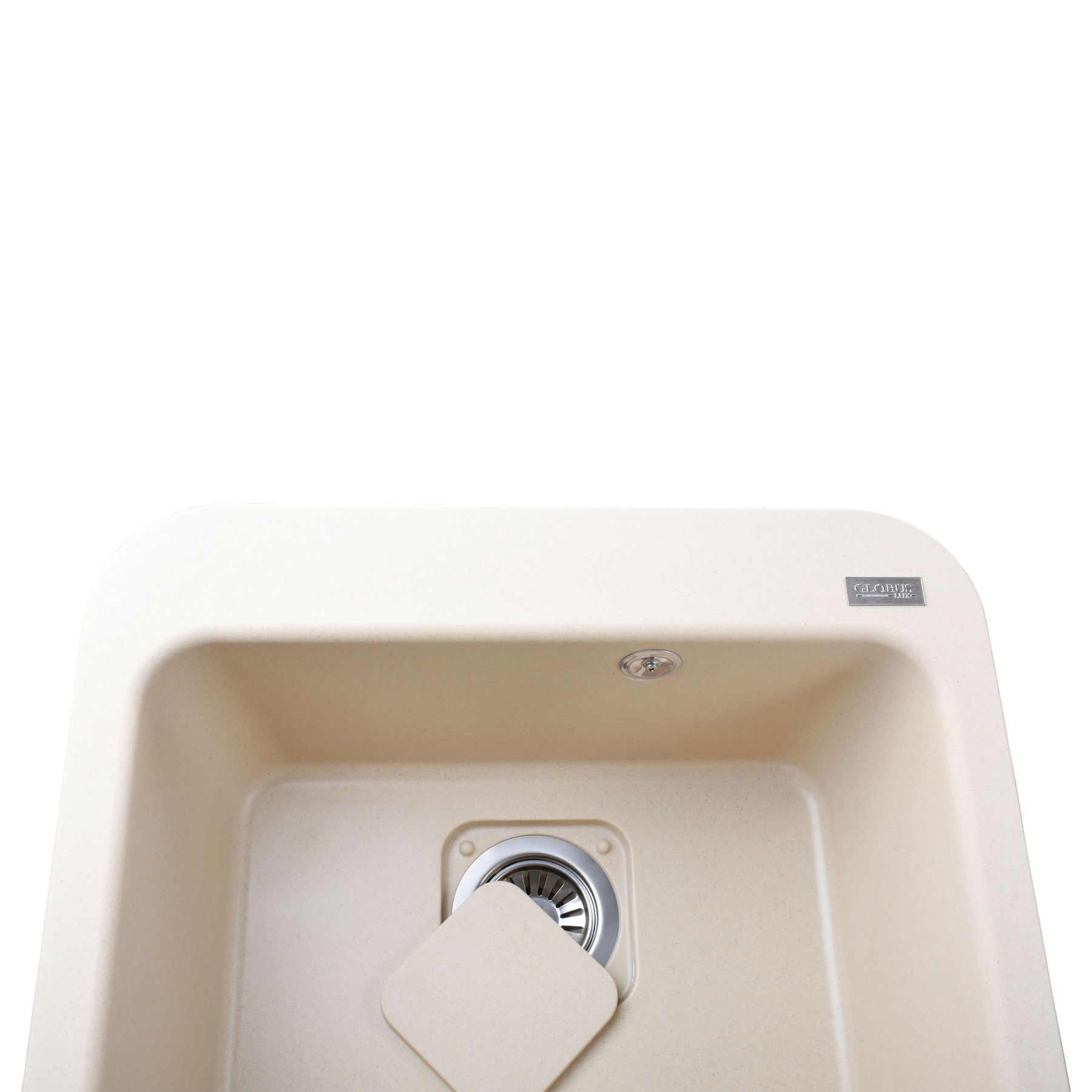 Гранітна мийка Globus Lux BARBORA слонова кiстка 510х510мм - Image 2
