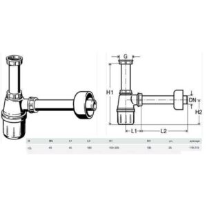 Сифон для раковини VIEGA 1 1/2″х1 1/2″ пластик білий бутил. б/г 119270 - Image 2