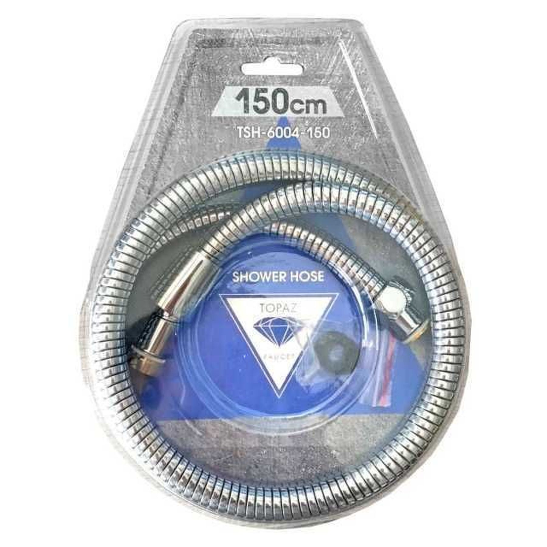 Шланг для душу TOPAZ TSH-6004-150 хром 150см посилений рухома гайка, Blister - Image 2
