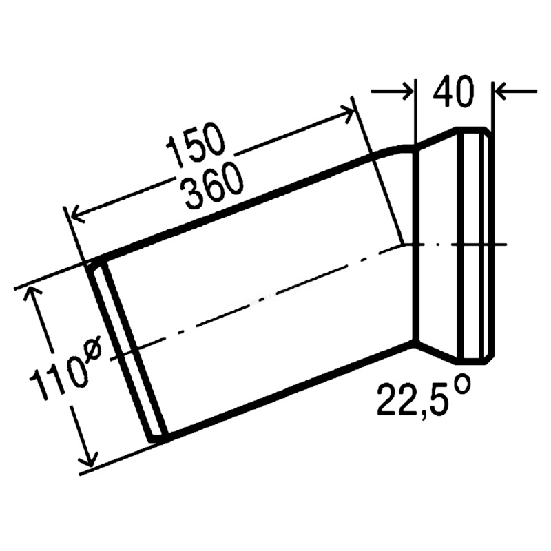 Коліно для унітазу 22,5° пластик Ø110 VIEGA 101855 - Image 2