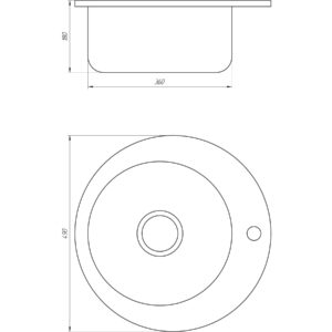 Мийка кухонна врiзна кругла 490х180 Satin MR 490 E Mira - Image 2