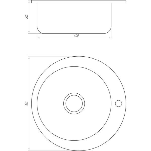 Мийка кухонна врiзна кругла 510х180 Satin MR 510 E Mira