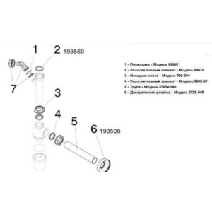 Сифон для раковини VIEGA 1 1/4″х1 1/4″ з відводом, пластик білий бутил. 326319 - Image 2