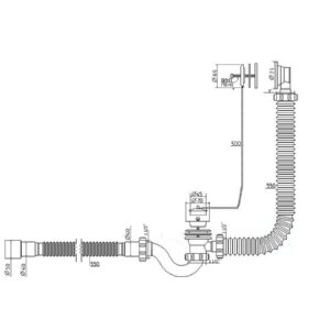 Сифон Waterstal А-40089 для ванни з перел. 1 1/2″, з гнучкою трубою - Image 2