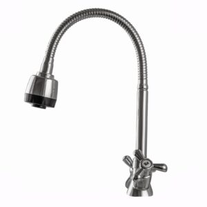 Змішувач для кухні DOMINO DK-H1-2N-103MA Chrom хрест кераміка,с гофровиливом - Image 2