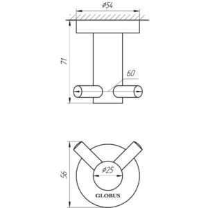 Гачок подвійний Globus Lux SS 8415  SUS304 - Image 2