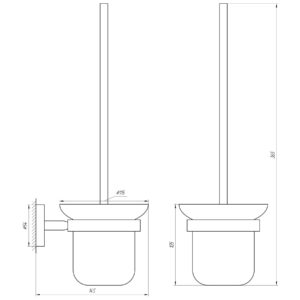 Йоржик настінний без кришки Globus Lux SS8429A  SUS304 - Image 2
