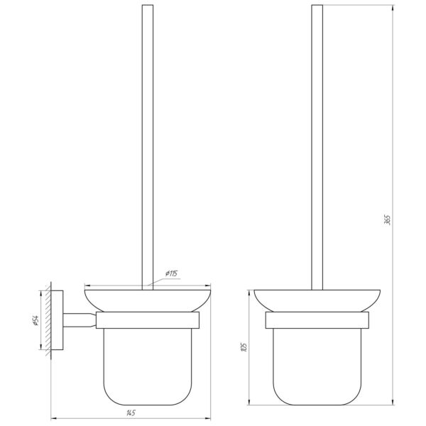 Йоржик настінний без кришки Globus Lux SS8429A SUS304