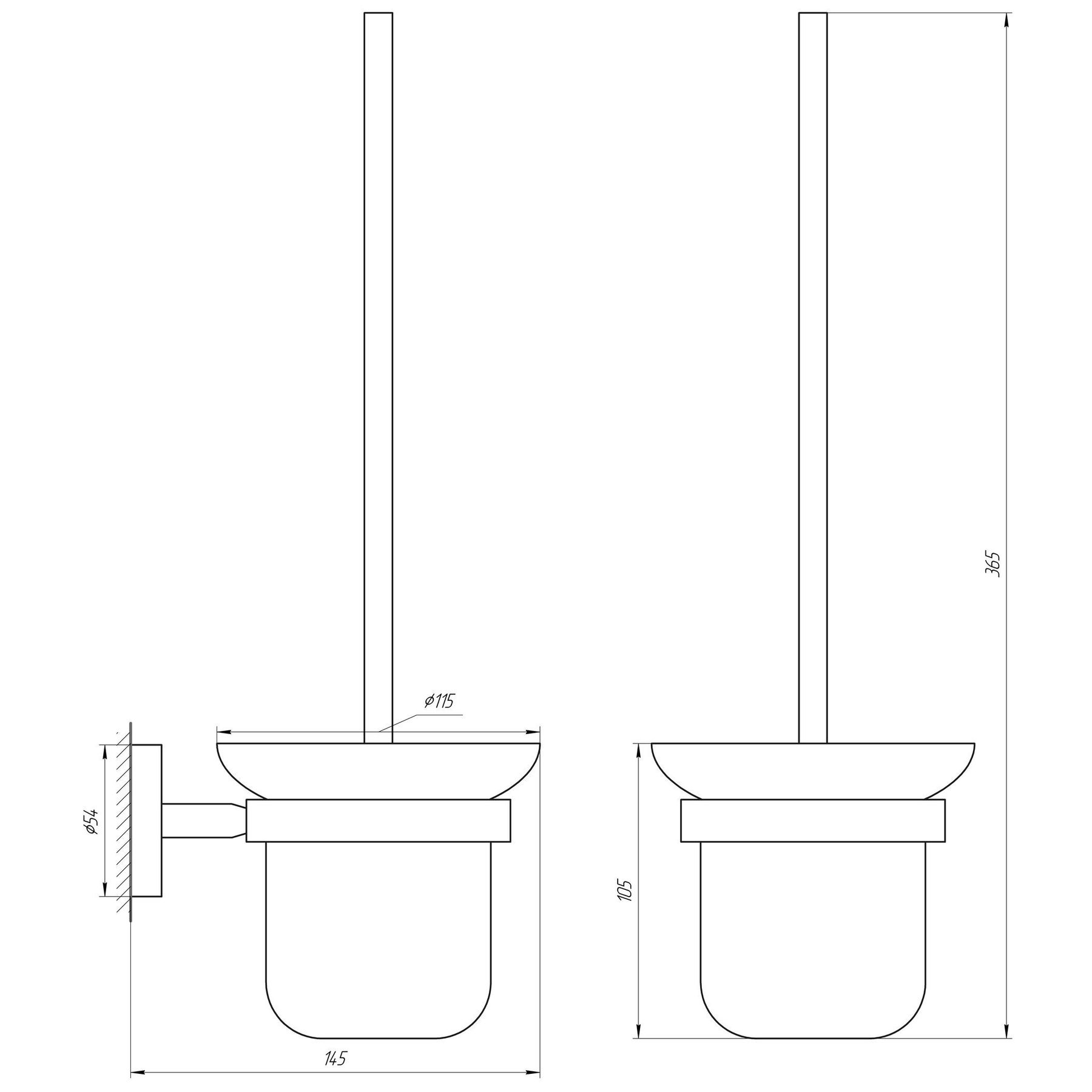 Йоржик настінний без кришки Globus Lux SS8429A  SUS304 - Image 2