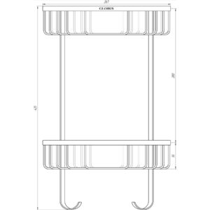 Поличка в душову SS8488-кутова Подвійна НЕРЖ-SUS304-(200*200*425мм)-(Globus Lux) - Image 2