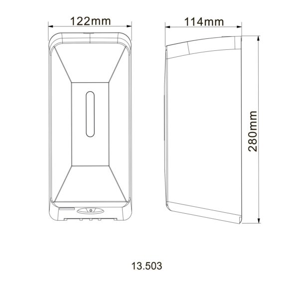 Дозатор сенсорний для антисептика/рідкого мила HOTEC 13.503 ABS White,1000мл,(DC 4*1.5V-тип C-LR14)