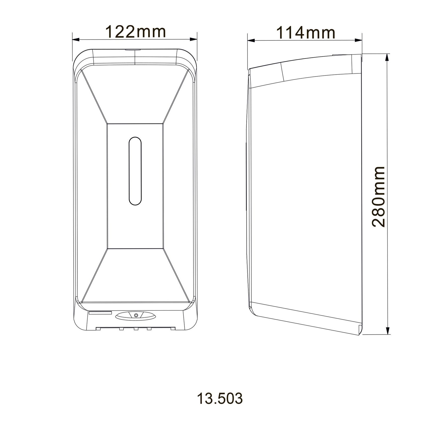 Дозатор сенсорний для антисептика/рідкого мила HOTEC 13.503 ABS White,1000мл,(DC 4*1.5V-тип C-LR14) - Image 3
