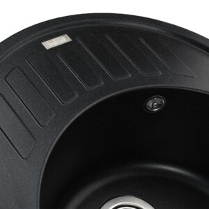 Гранітна мийка Globus Lux ARNO чорний металік 620х500мм-А0001 - Image 3