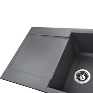 Гранітна мийка Globus Lux KOMO сірий металік 790х500мм-А0003 - Image 3