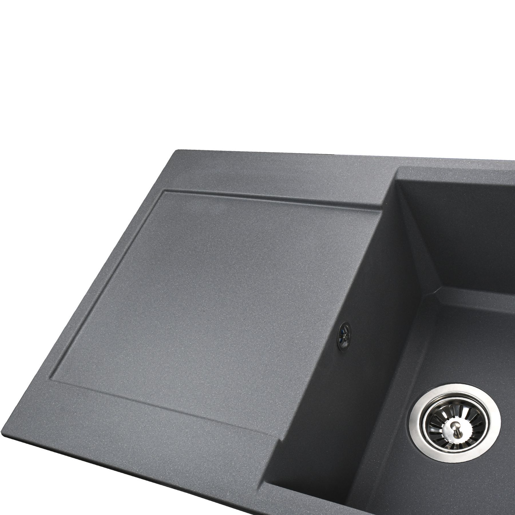 Гранітна мийка Globus Lux KOMO сірий металік 790х500мм-А0003 - Image 3