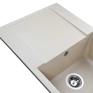 Гранітна мийка Globus Lux KOMO слонова кiстка 790х500 - Image 3