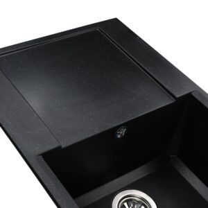 Гранітна мийка Globus Lux KOMO чорний 790х500мм-А0002 - Image 3