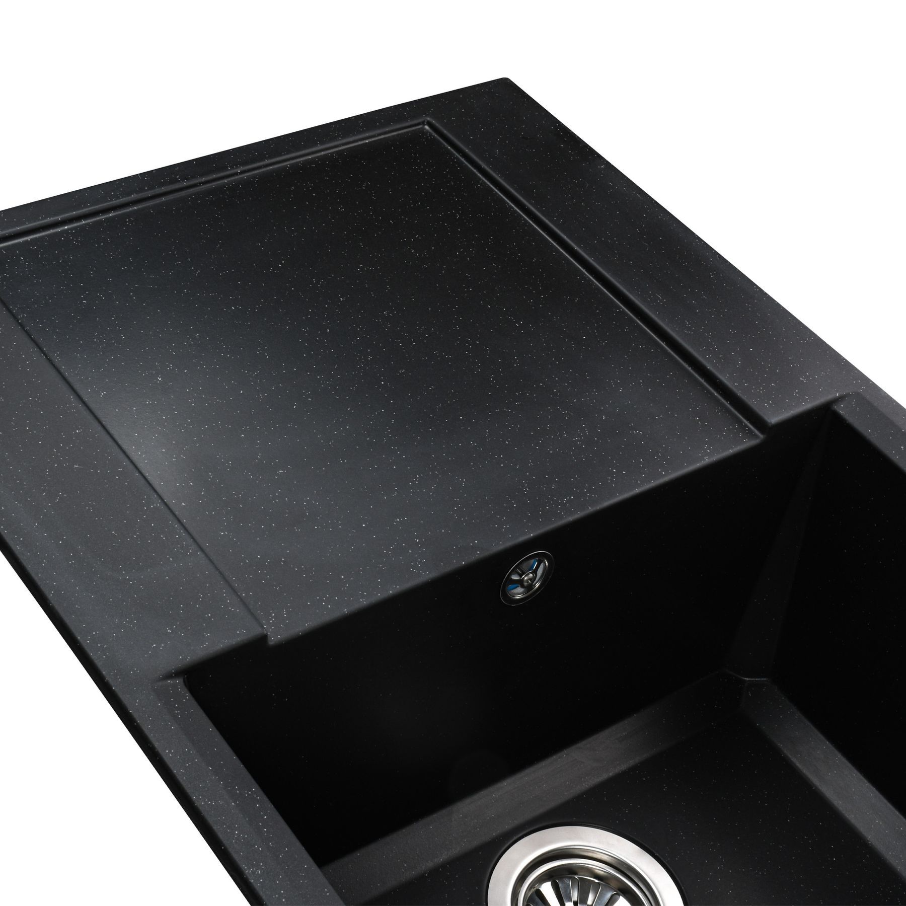 Гранітна мийка Globus Lux KOMO чорний 790х500мм-А0002 - Image 3