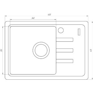 Гранітна мийка Globus Lux MONO піщаний 620х435мм-А0004 - Image 3