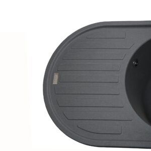 Гранітна мийка Globus Lux OHARA сірий металік 770х500мм-А0003 - Image 3
