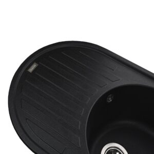 Гранітна мийка Globus Lux OHARA чорний металік 770х500мм-А0001 - Image 3