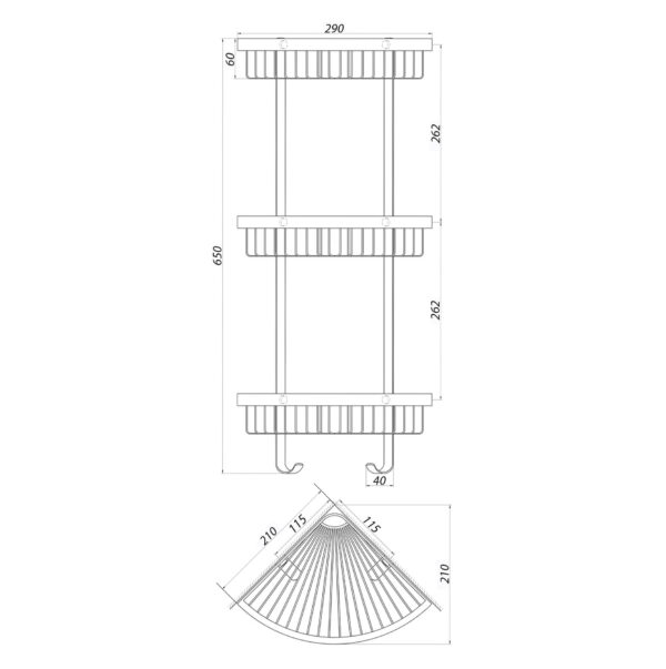 Поличка кутова TOPAZ 4115-3
