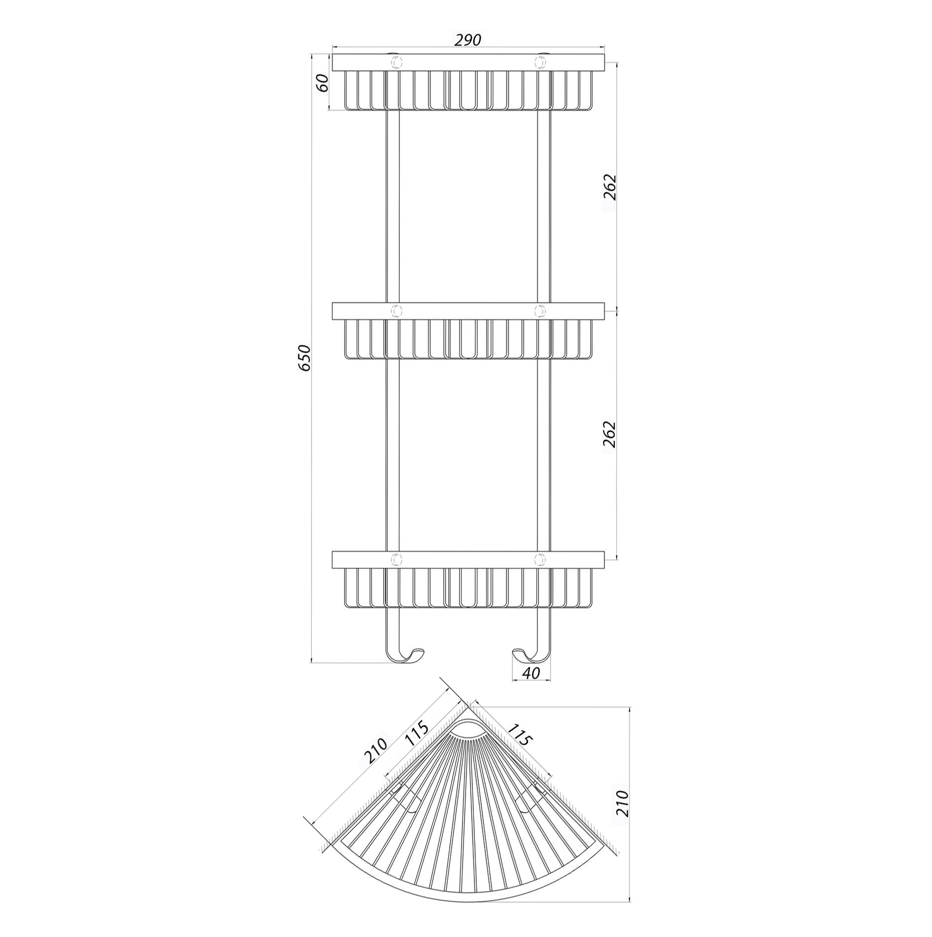Поличка кутова TOPAZ 4115-3 - Image 3