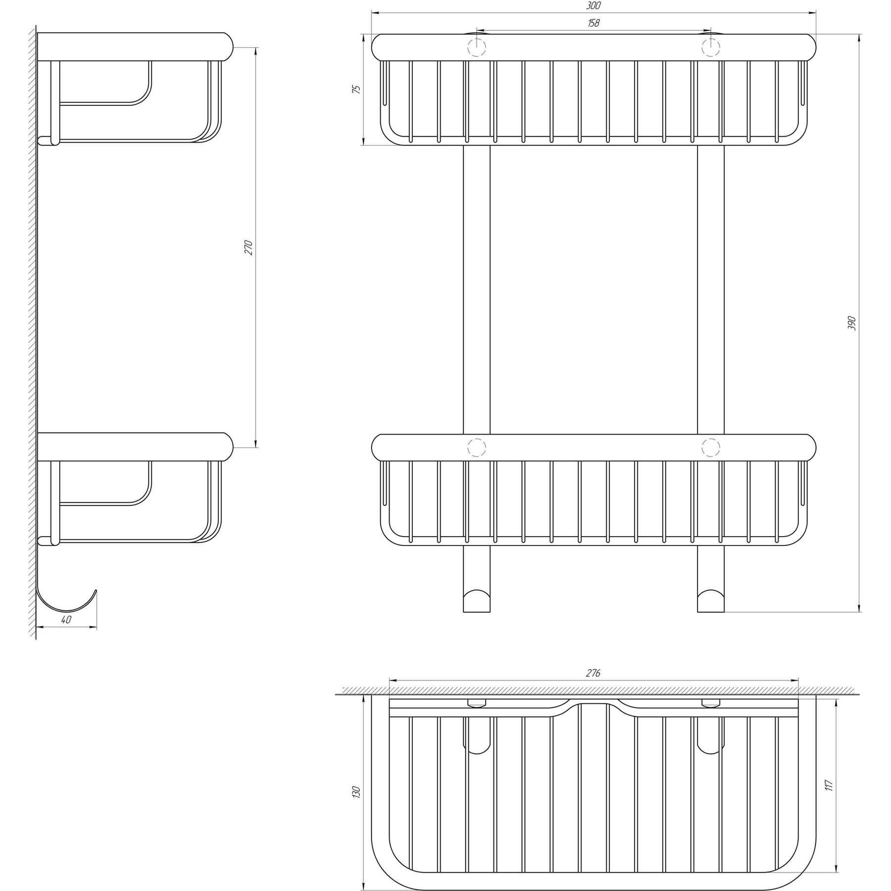 Поличка пряма подвійна TOPAZ 4102 - Image 3