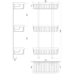 Поличка пряма потрійна TOPAZ 4103 - Image 3