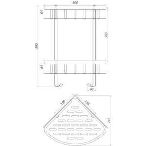 Полка подвійна кутова TOPAZ TKB-9902-BL - Image 3