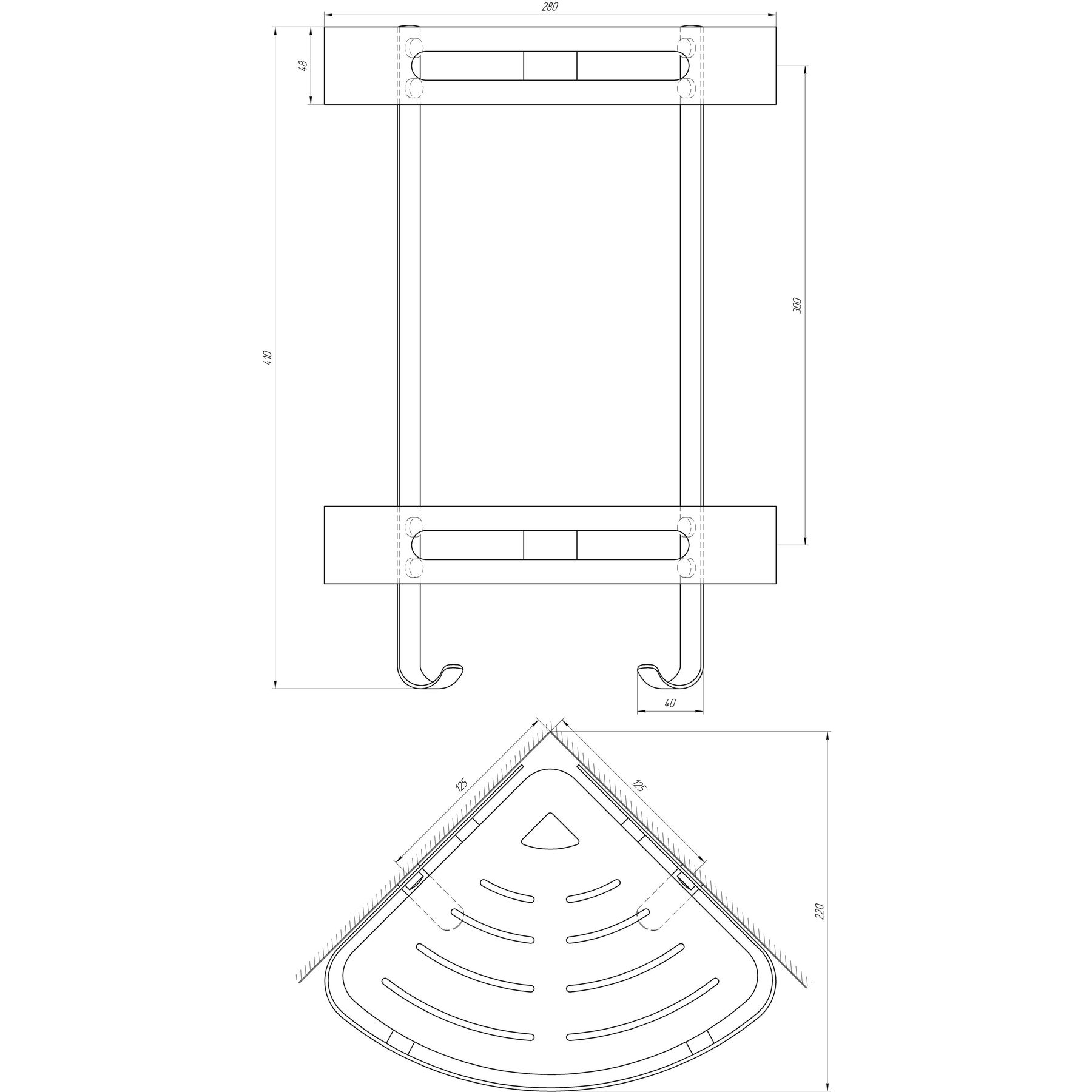 Полка подвійна кутова Globus Lux SQ9422 - Image 3