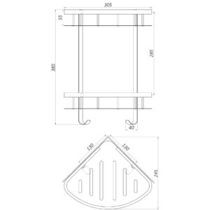 Полка подвійна кутова Globus Lux SS8422 - Image 3