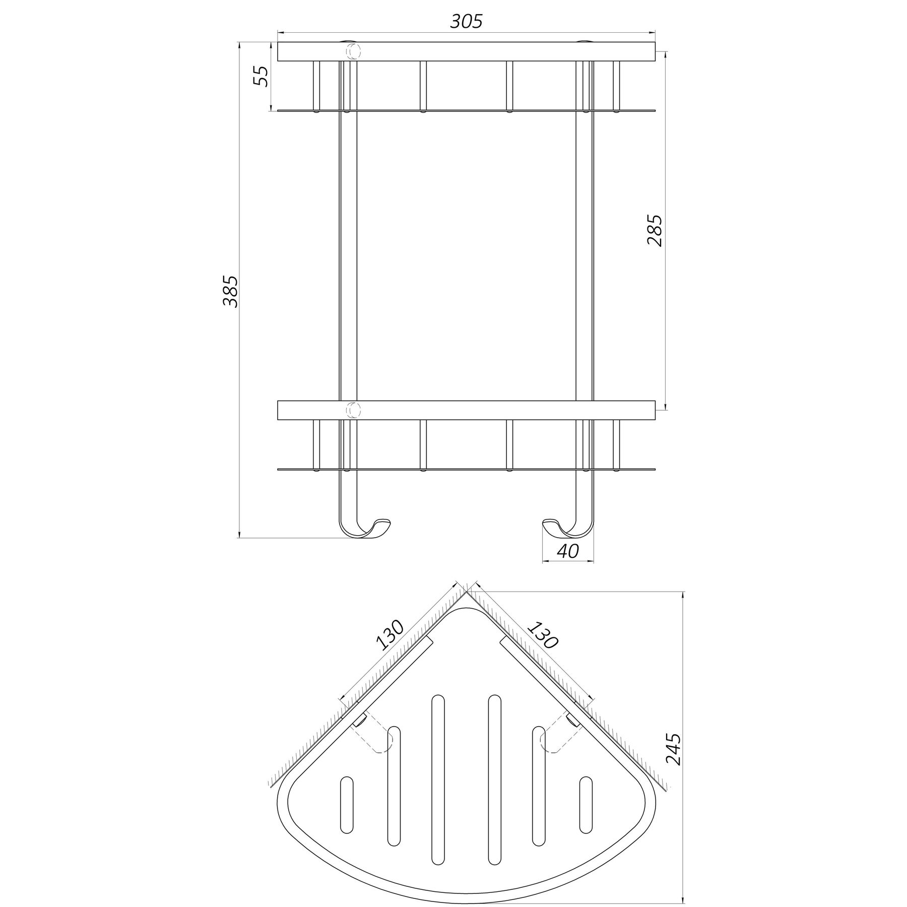Полка подвійна кутова Globus Lux SS8422 - Image 3