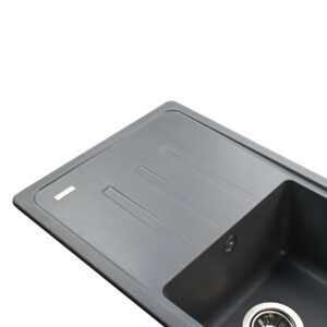 Гранітна мийка Globus Lux LUGANO сірий металік 780х435мм-А0003 - Image 3
