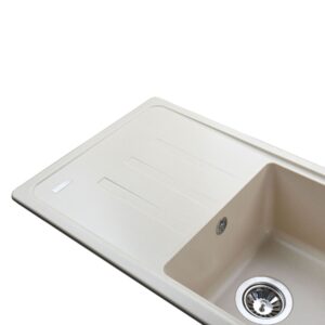 Гранітна мийка Globus Lux LUGANO слонова кiстка 780х435мм - Image 3