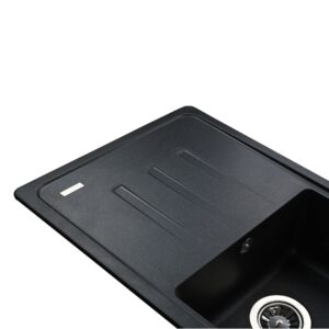 Гранітна мийка Globus Lux LUGANO чорний металік 780х435мм-А0001 - Image 3