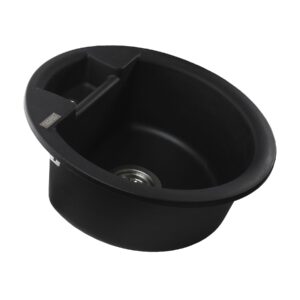 Гранітна мийка Globus Lux  GURON чорний металік 480мм-А0001 - Image 3