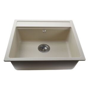 Гранітна мийка Globus Lux VOLTA слонова кiстка 570х510мм - Image 3