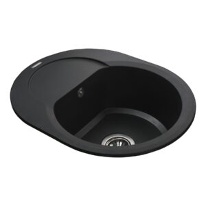 Гранітна мийка Globus Lux MORAINE чорний  600х470мм-А0001 - Image 3