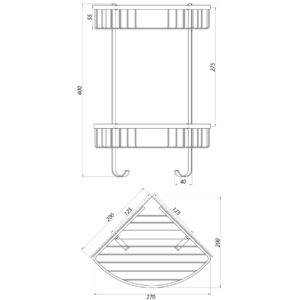 Поличка подвійна кутова TOPAZ 4124 - Image 3