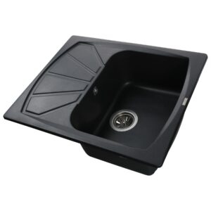Гранітна мийка Globus Lux TANA чорний 610х500мм-А0002 - Image 3