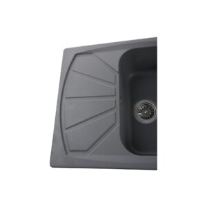 Гранітна мийка Globus Lux TANA сірий металік 610х500мм-А0003 - Image 3