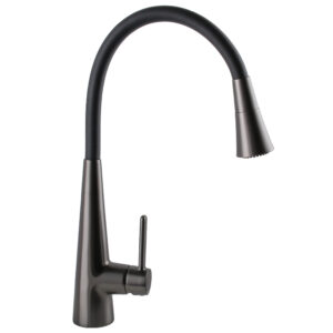 Змішувач для кухні Globus Lux LAZER Pro GLPR-203SM-GPлатунь Графіт,гофровилив Чорний з душ.насадкою - Image 3