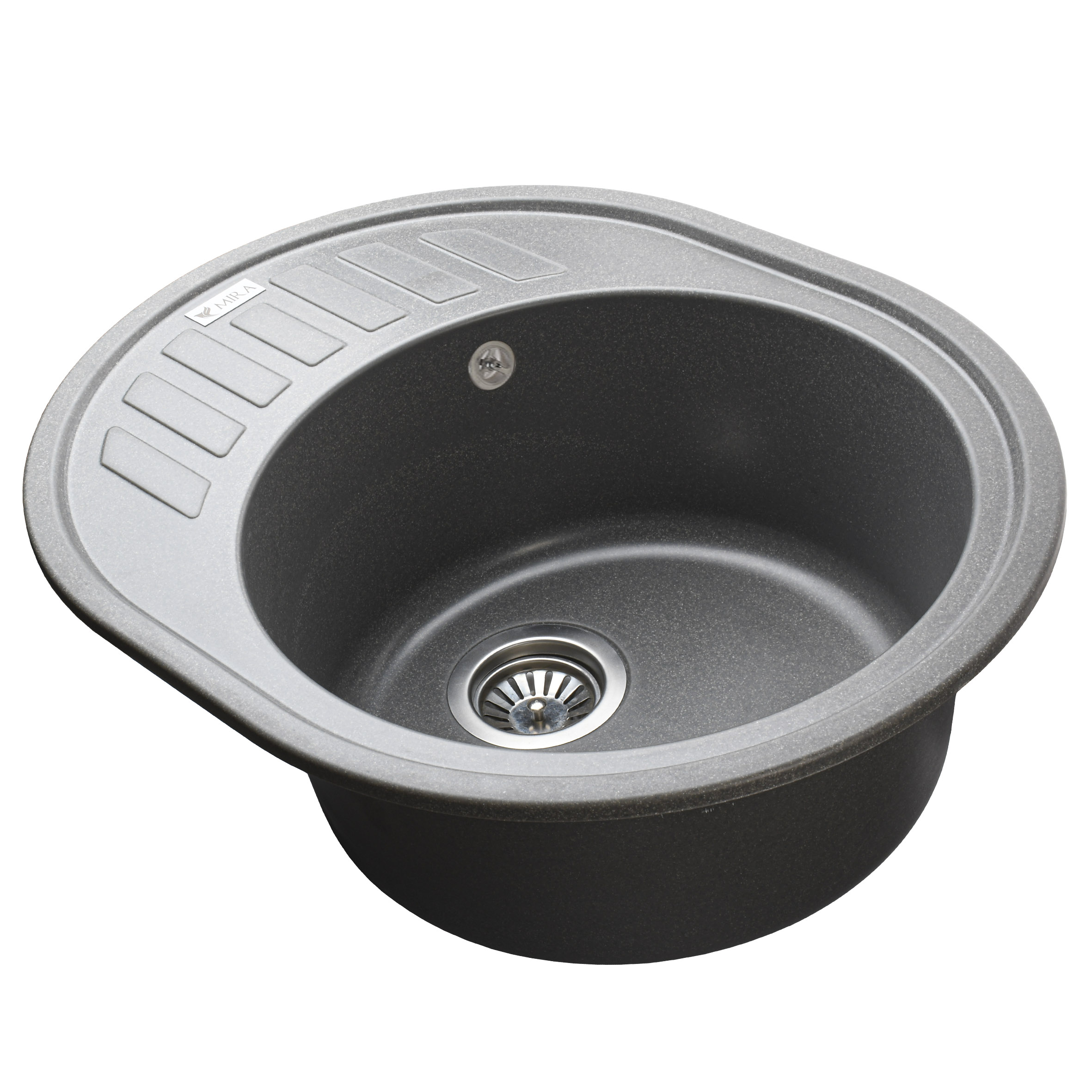 Гранітна мийка Mira ARNICA сірий 620 х 500 мм - Image 3