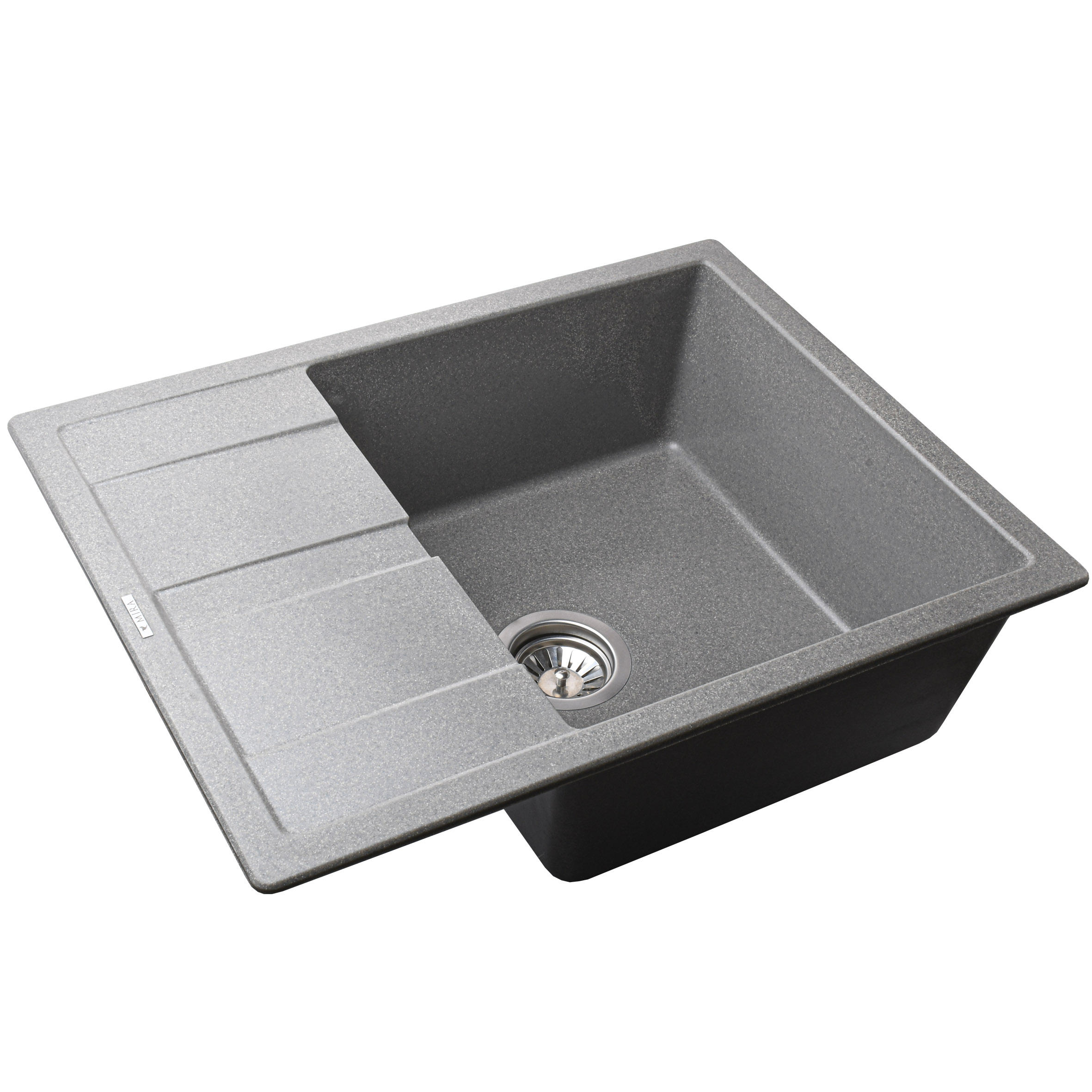 Гранітна мийка Mira ONZA сірий 650 х 500 мм - Image 3