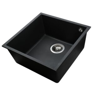 Гранітна мийка Globus Lux AMMER пiдстiльна, чорний 440 х 440 мм - А0002 - Image 3