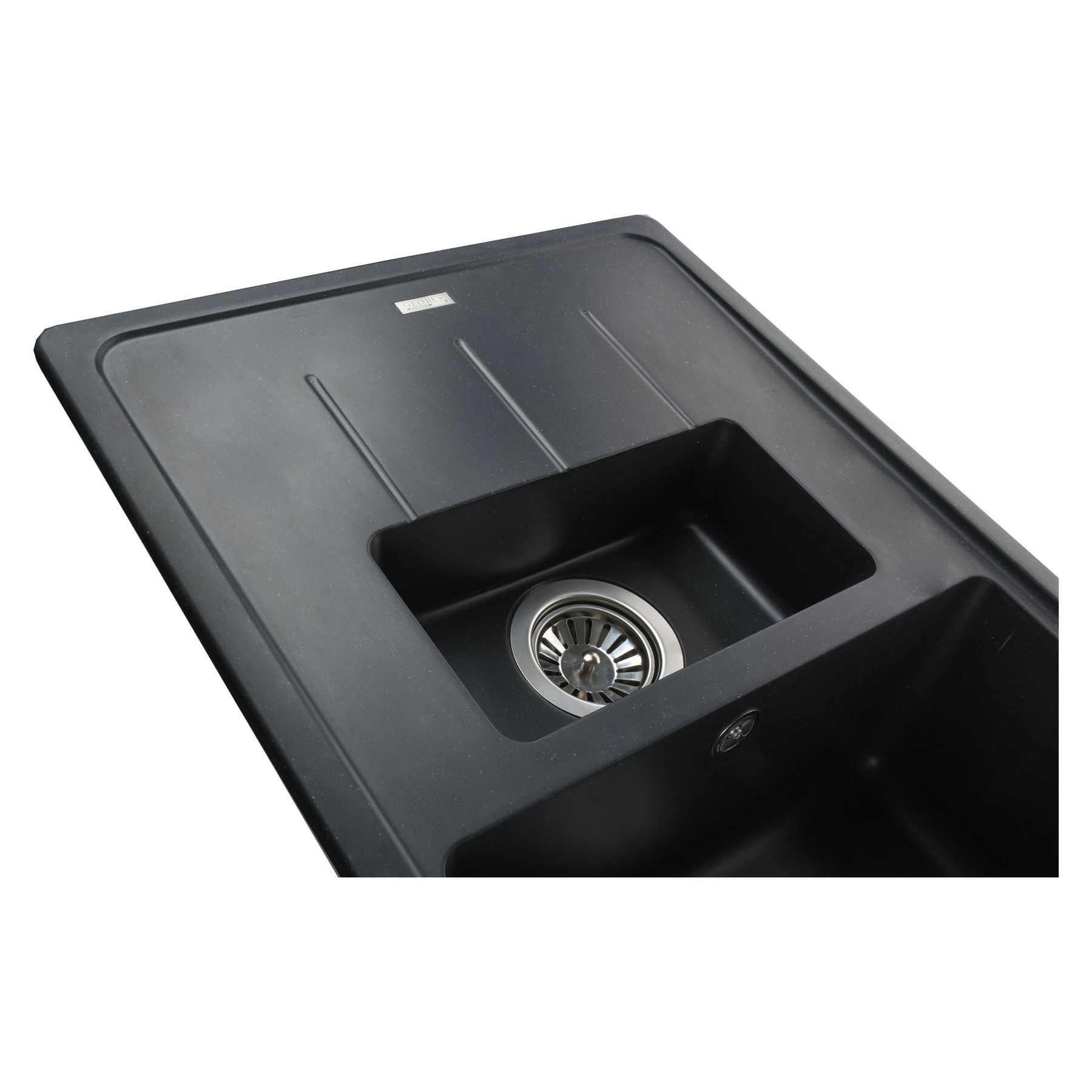 Гранітна мийка Globus Lux IZEO чорний 780x500мм-А0002 - Image 3