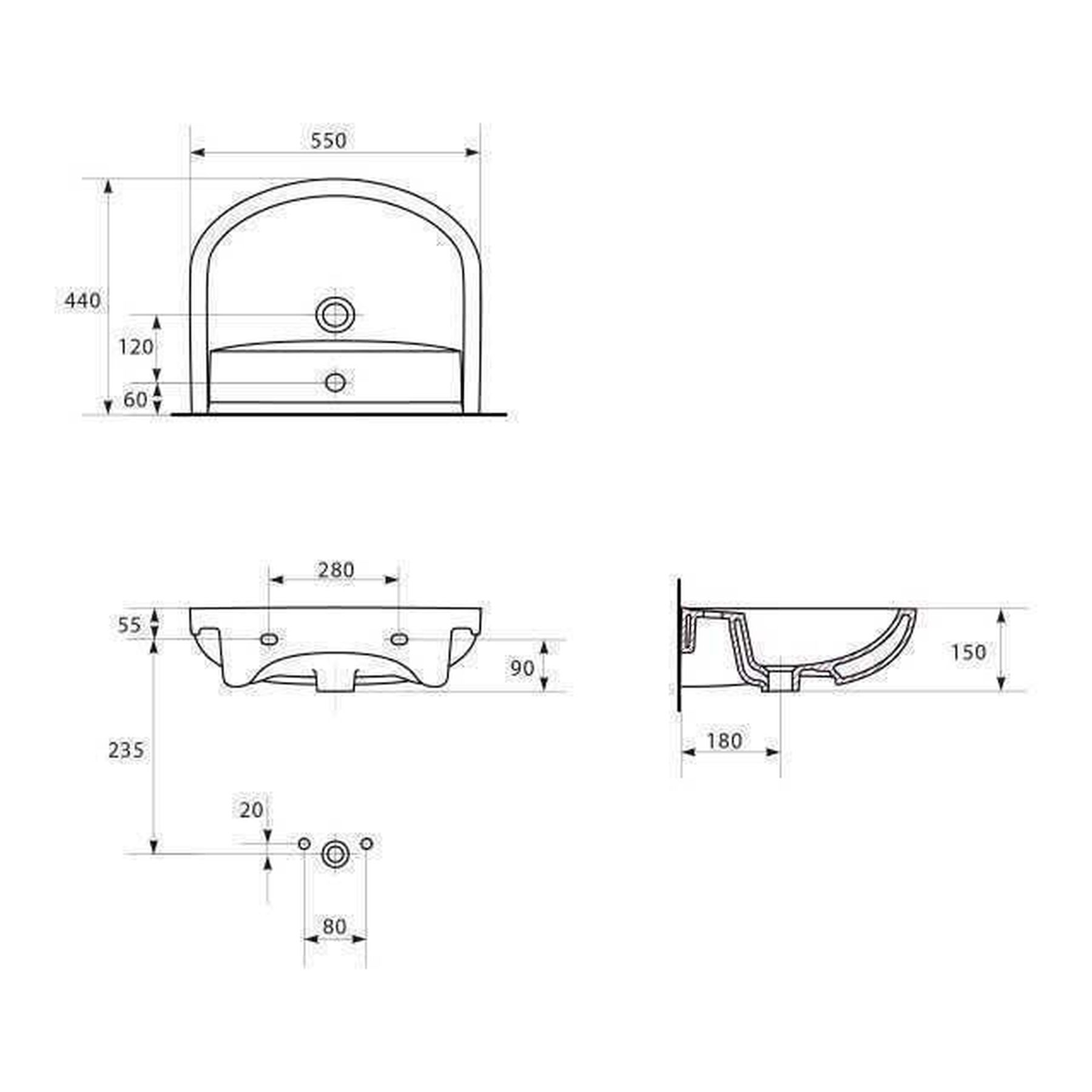Умивальник меблевий Cersanit ARTECO 55 (UA) - Image 3