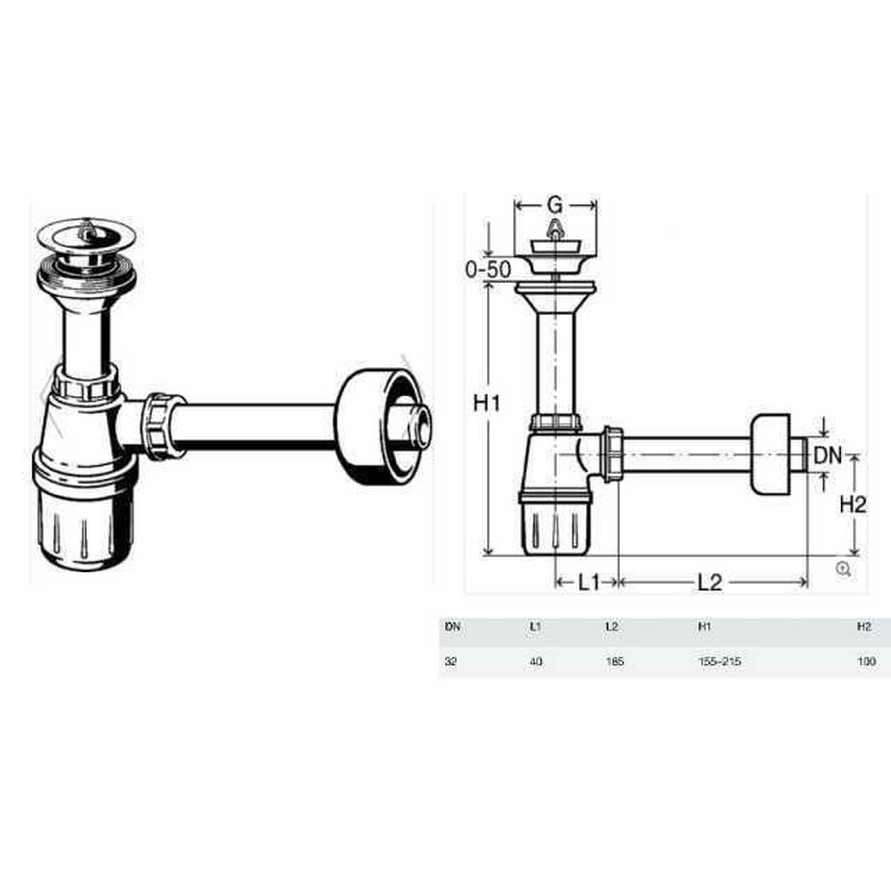 Сифон для раковини VIEGA  1 1/4 x 1 1/4″ пластик білий бутил. з/г 573966 (103927) - Image 3